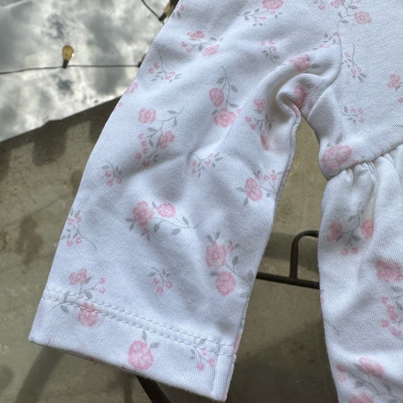 Little Me Pink Floral Long Sleeve Bodysuit Dress in White - Size 6 Months - Picture 15 of 16
